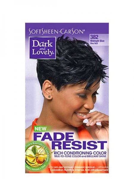 Fade Resist Light Golden Blonde Rich Conditioning Color Bleu Nuit 382 Dark and Lovely