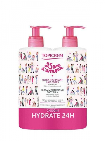 Lait Corps Ultra-hydratant Topicrem Lot 2x500ml