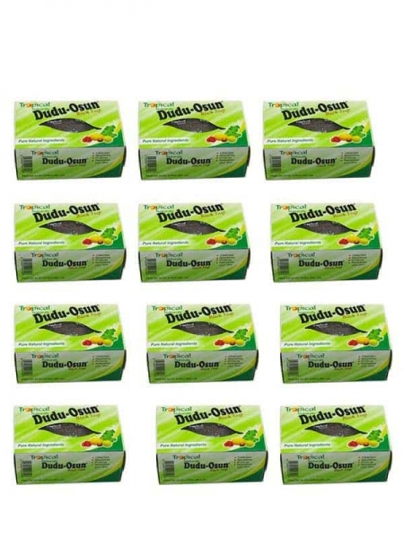 Lot De 12 Savon Noir Tropical Naturals 150g Dudu Osun