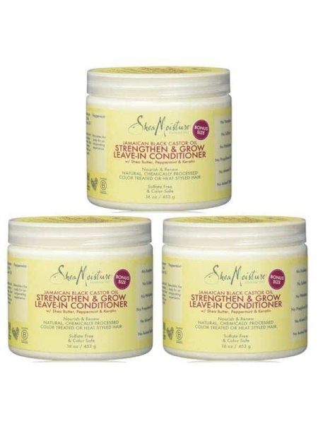 Lot De 3 Jamaican Black Castor Oil Leave in Conditioner 453ml, Shea Moisture