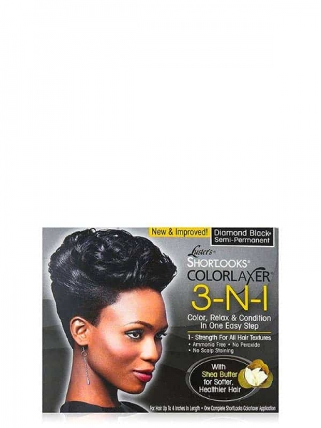 Luster's Shortlooks Kit 3-en-1 Couleur Assouplissement Et Soin Nourrissant Couleur Noir Semi-permanente